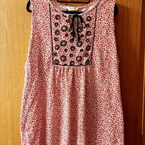 CJ Banks FLORAL Sleeveless Blouse 1x Plus sz